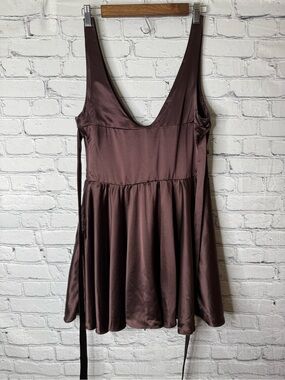 House of CB Brown Satin Mini Dress